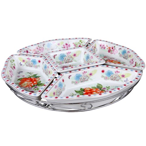 Менажница Rosenberg R-070008 •  Материал: керамика
•  Размеры: 31х31х8 см
