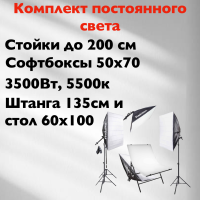 Rekam CL-700-SB Boom Macro KIT Комплект флуоресцентных осветителей с софтбоксами и столом для макросъёмки Rekam CL-700-SB Boom Macro KIT Комплект флуоресцентных осветителей с софтбоксами и столом для макросъёмки