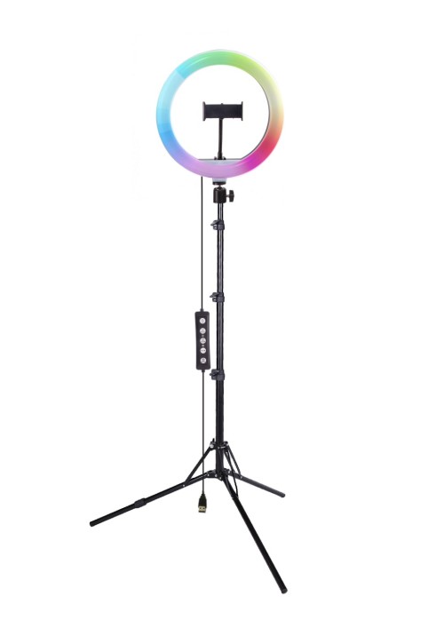 Комплект Rekam RL-26 LED RGB 190 Kit для смартфона • комплект: кольцевая светодиодная лампа и студийная стойка;
• количество светодиодов - 120;
• световой поток – 800-1400 Лм;
• CRI Ra - >90;
• Количество цветовых режимов : 15 видов;
• наличие переключения светодиодов, изменяющее цветовую температуру;
• диммер: ступенчатый, 0 - 100%, шаг: ±10%;
• питание - USB: напряжение - 5 В, ток - 3.0 А;
• 3-х секционная реверсивная алюминиевая стойка: минимальная высота - 44 см, максимальная высота - 160 см.