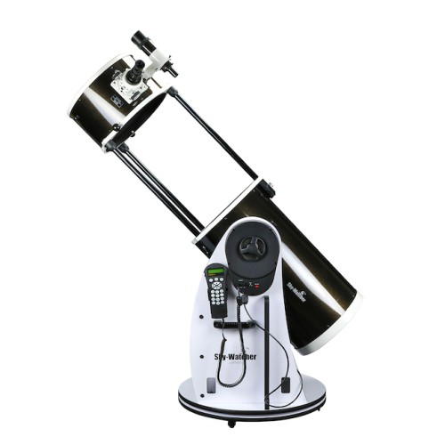 Телескоп Sky-Watcher Dob 12 Retractable SynScanGOTO •   рефлектор Ньютона с параболическим зеркалом;
•   монтировка Добсона с системой компьютерного наведения;
•   складная и облегченная конструкция оптической трубы;
•   базовый набор оптических аксессуаров в комплекте;
•   прекрасный выбор для изучения ближнего и дальнего космоса;
•   подходит для астрофотографии;
•   технология свободного наведения Freedom Find;
•   настраиваемый модуль Wi-Fi для управления телескопом при помощи смартфона или планшета.
